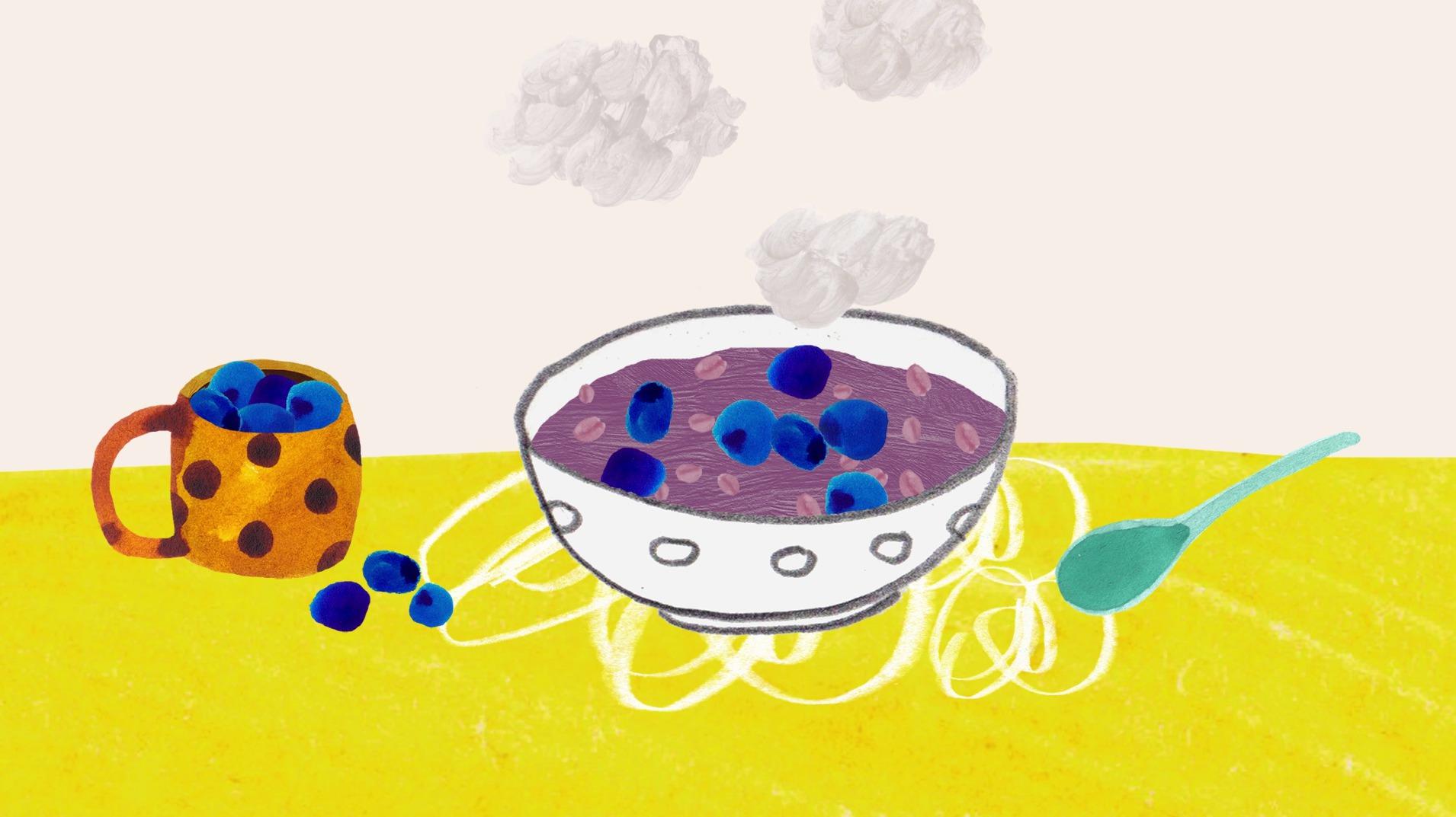 Le porridge aux myrtilles