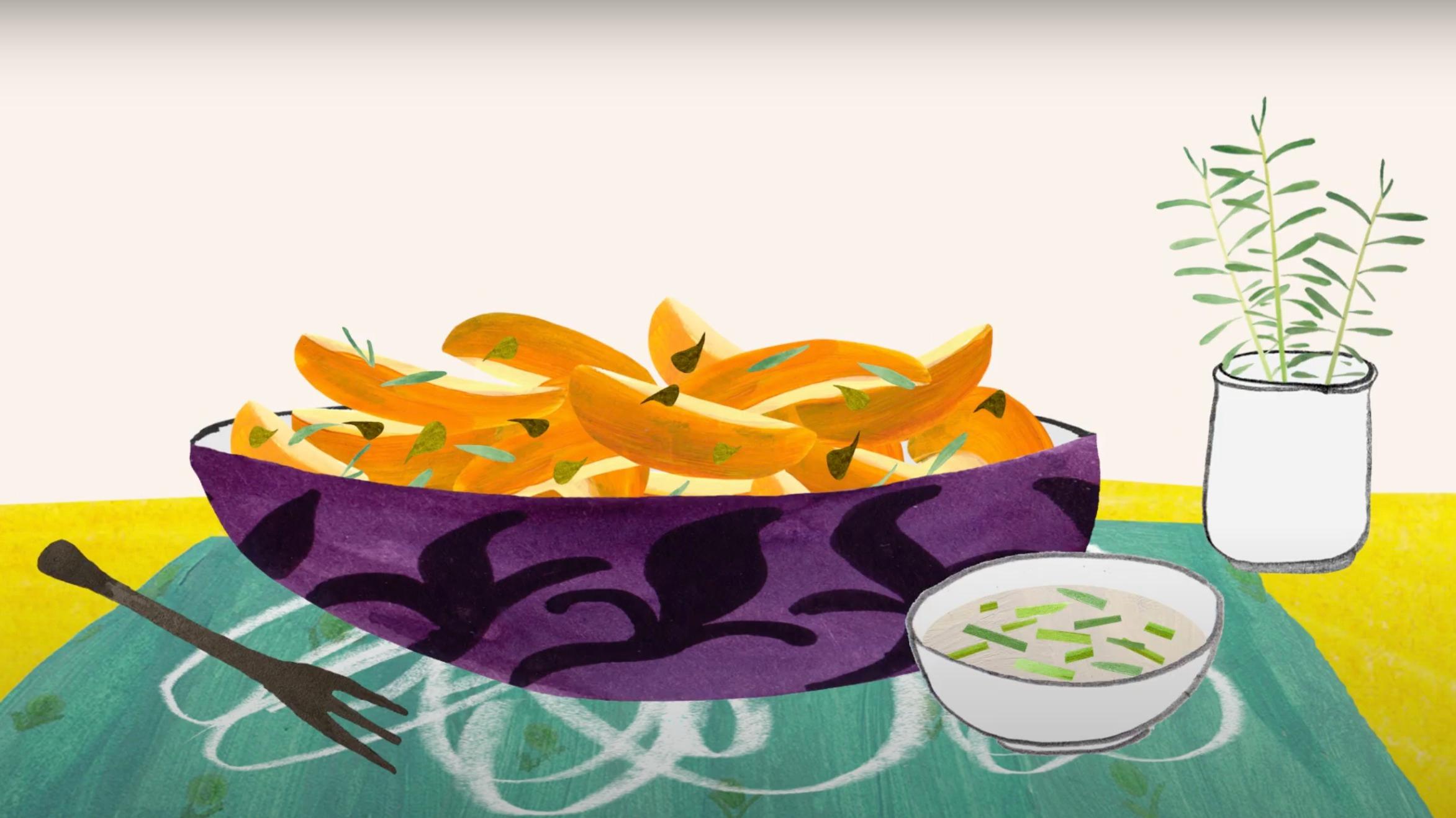 Les pommes de terre au four aux herbes