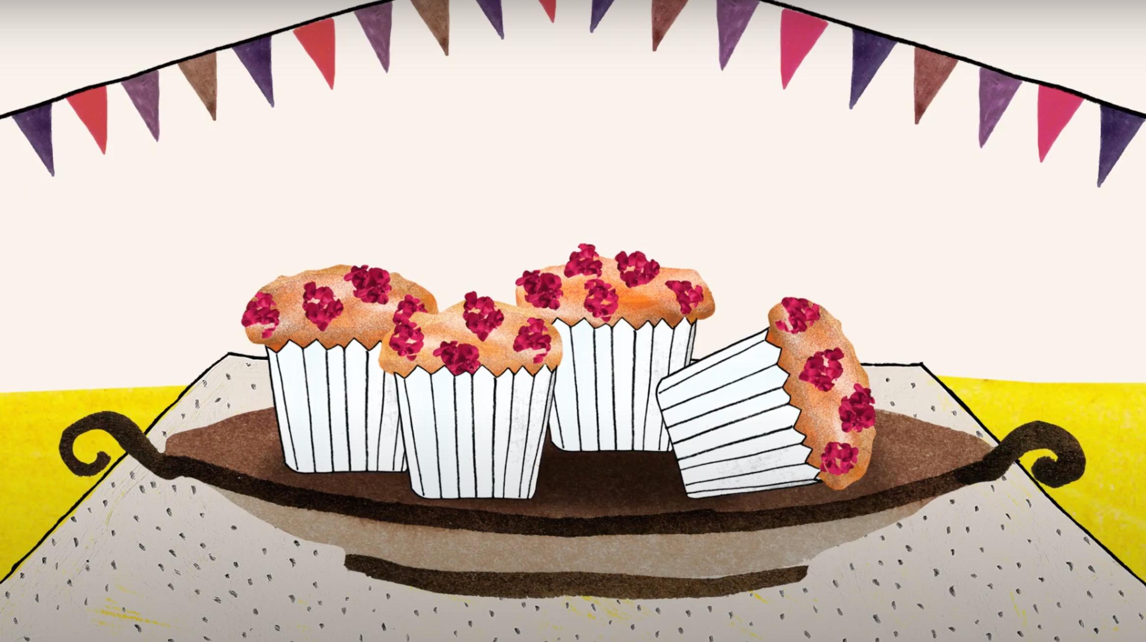 Les muffins aux framboises