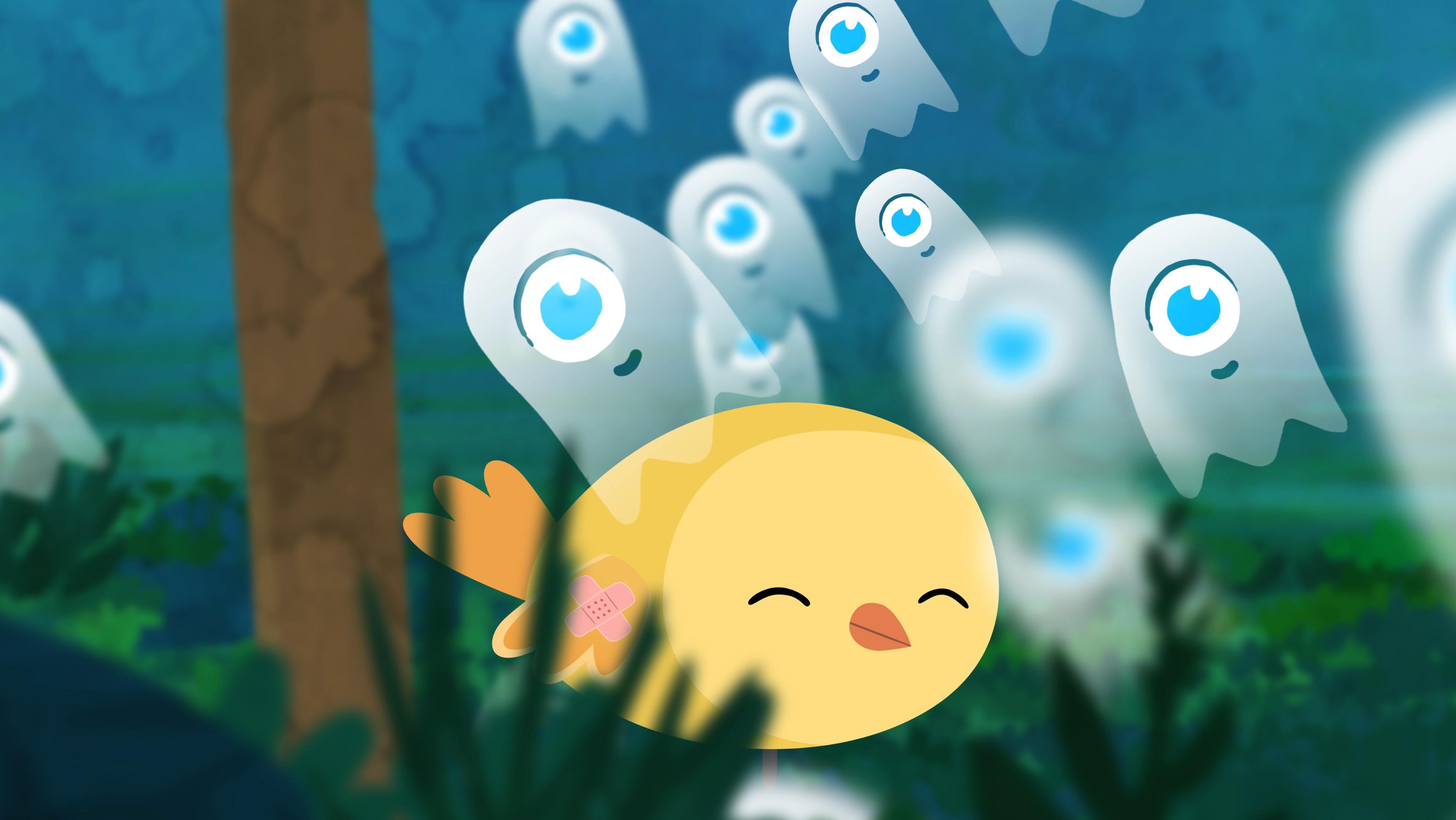 Le petit oiseau et le squelette